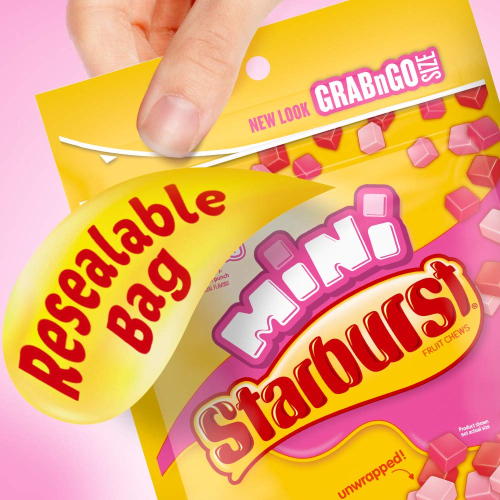 Starburst, Minis FaveRed Mothers Day Candy, Grab N Go Gift for Mom, Resealable Candy, 8 Ounce