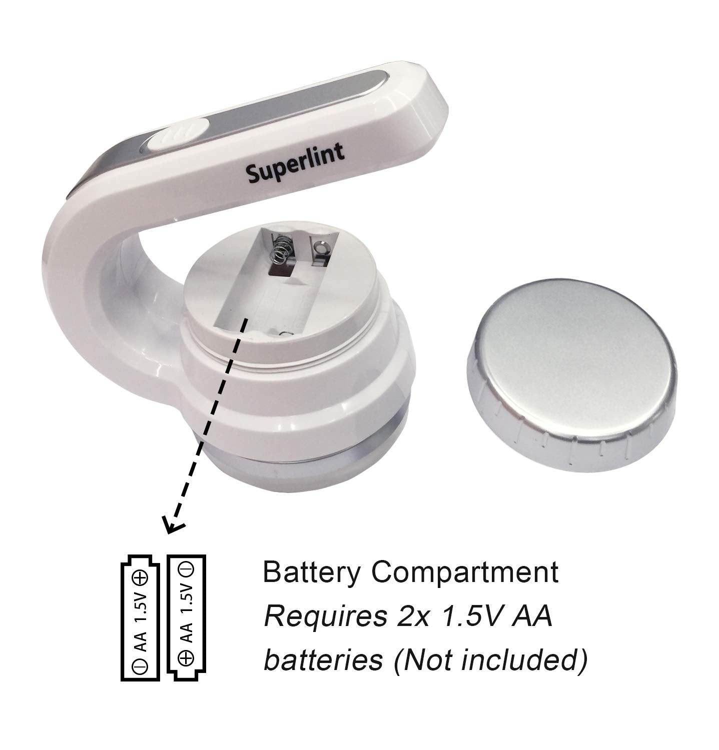 SUPERLINT Fabric Shaver and Lint Remover, Battery Operated Sweater Shaver Best Fuzz Pill Bobble Remover for Bedding, Clothing and Furniture, White