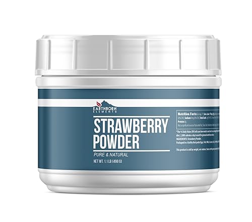Earthborn Elements Strawberry Powder 1.1 lb, Pure & Natural, Smoothies & Shakes