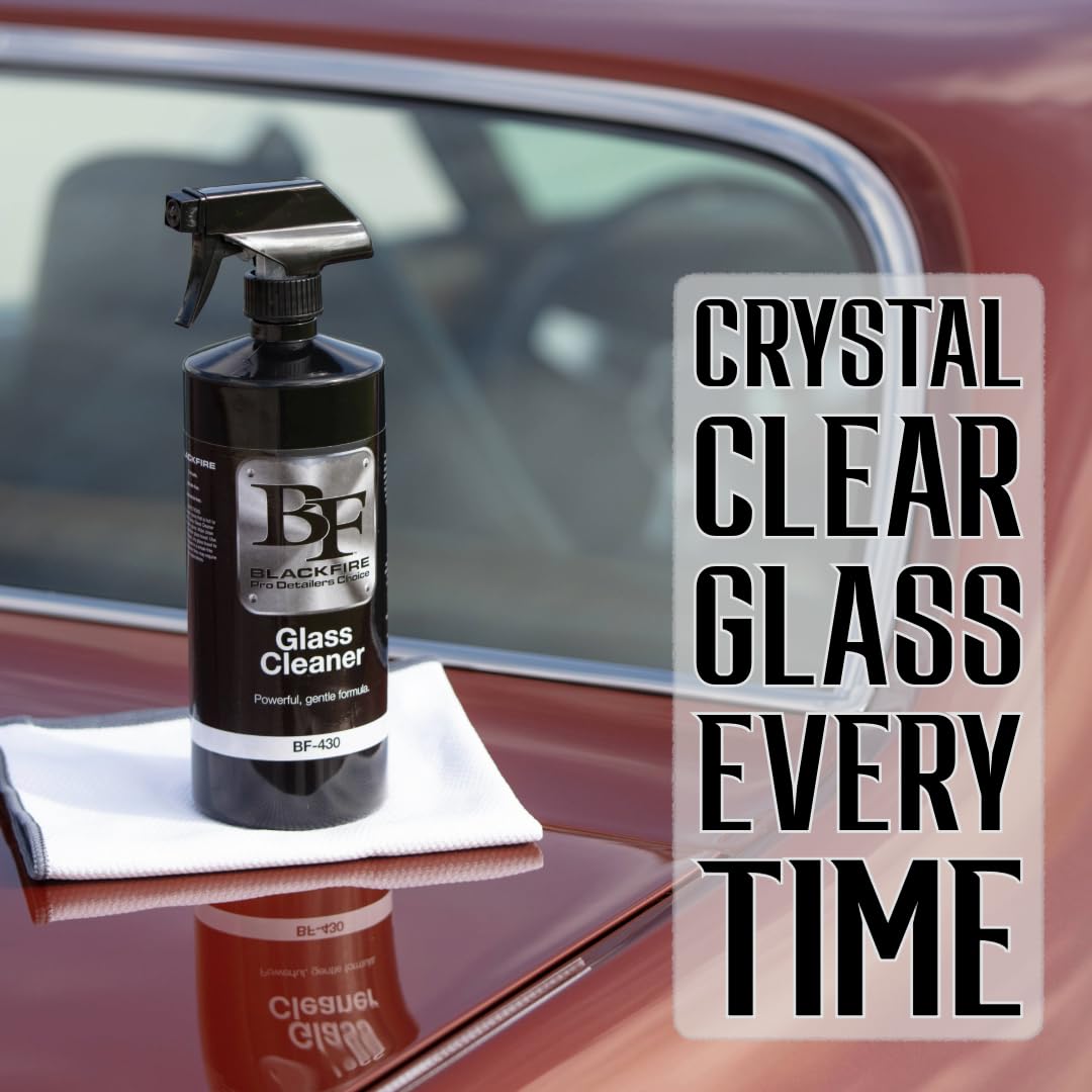 Blackfire Pro Detailers Choice Glass Cleaner | Streak-Free & Ammonia-Free Formula | Safe for Tinted Windows & Automotive Glass | BF-430 | 32 oz Spray