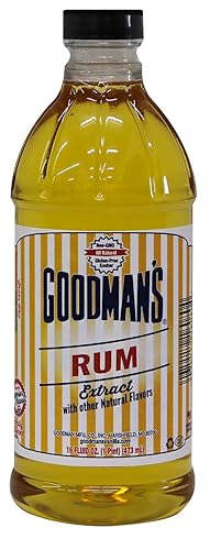 Goodman's Natural Rum Extract - Gluten-free, Non-GMO, Kosher, Low Carb & Low Calorie, Low Alcohol, No Artificial Color, No Animal Products, No Sugar