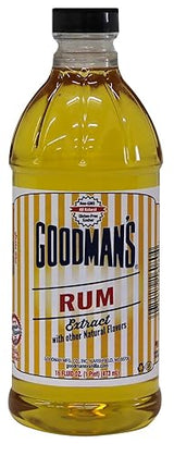Goodman's Natural Rum Extract - Gluten-free, Non-GMO, Kosher, Low Carb & Low Calorie, Low Alcohol, No Artificial Color, No Animal Products, No Sugar