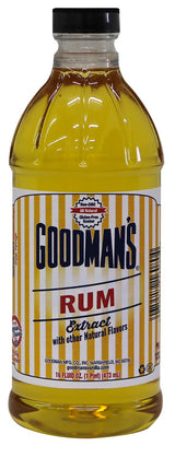Goodman's Natural Rum Extract - Gluten-free, Non-GMO, Kosher, Low Carb & Low Calorie, Low Alcohol, No Artificial Color, No Animal Products, No Sugar