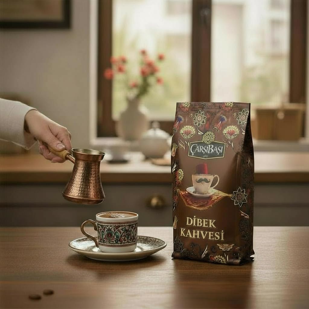 Çar??ba?? Dibek Coffee (Dibek Kahvesi) - Traditional Turkish Ground Coffee Blend - Unique Aroma & Rich Taste - Since 1946 - 200g (7.05 oz)