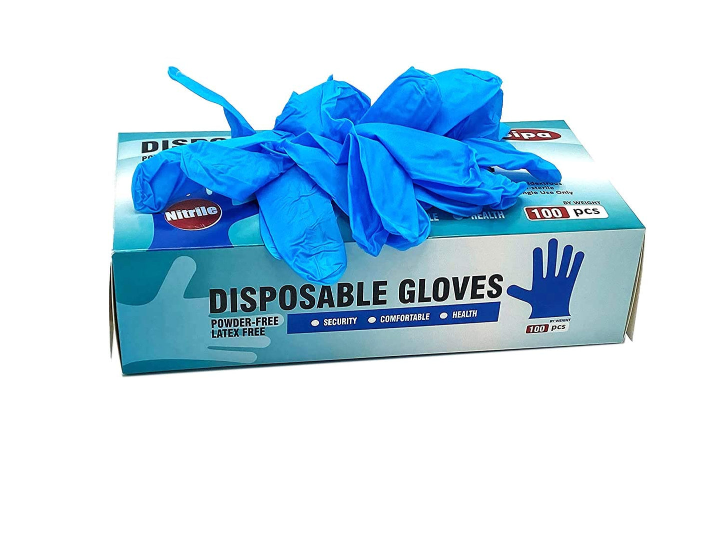 SIPA Nitrile Disposable Gloves 2.8 Mil,Pack of 100, Latex Free, Powder Free (Large)
