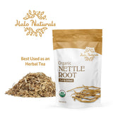 Halo Naturals Organic Nettle Root Cut & Sifted, 4 Ounces (Urtica dioica) USDA Certified | Resealable Pouch| Packaged in The USA