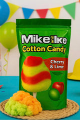 Mike and Ike Cotton Candy, Cherry Lime and Strawberry Lemon Flavors, Soft Fluffy Sugar Floss, 2 Pack