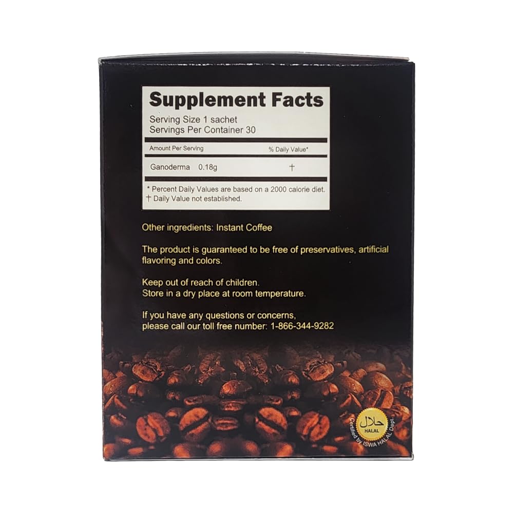 Ganoderma Reishi Coffee Mix Instant 2-in-1 Mushroom Coffee | NO SUGAR ADDED | 30 sachets (Pack of 4)