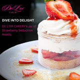 DE L'OR CAKERY White Chocolate Strawberry Hibiscus Cake Jar| Ready to Eat Cake in a (10oz) - Set of 3, Gourmet Cupcakes, Individual Desserts in a Jar