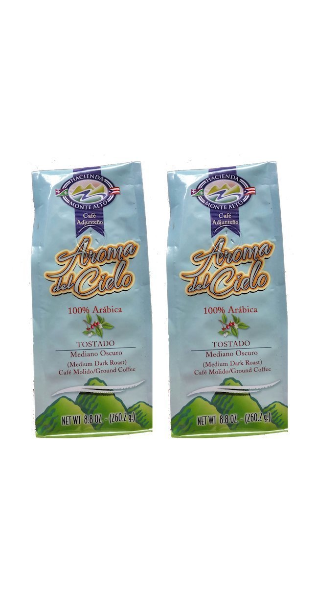 Aroma del Cielo Cafe Molido Ground Caribbean Coffee from Puerto Rico 8.8 Ounces