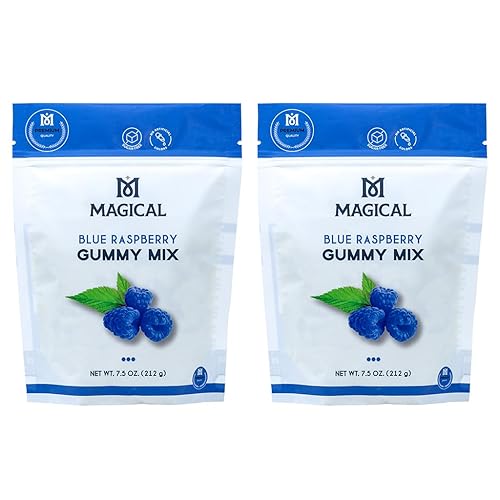 Magical Butter Premium Blue Raspberry Gummy Mix 2-Pack - Organic Sugar-Free Gelatin Powder | 2x 7.5 oz, Makes ~60 Gummies