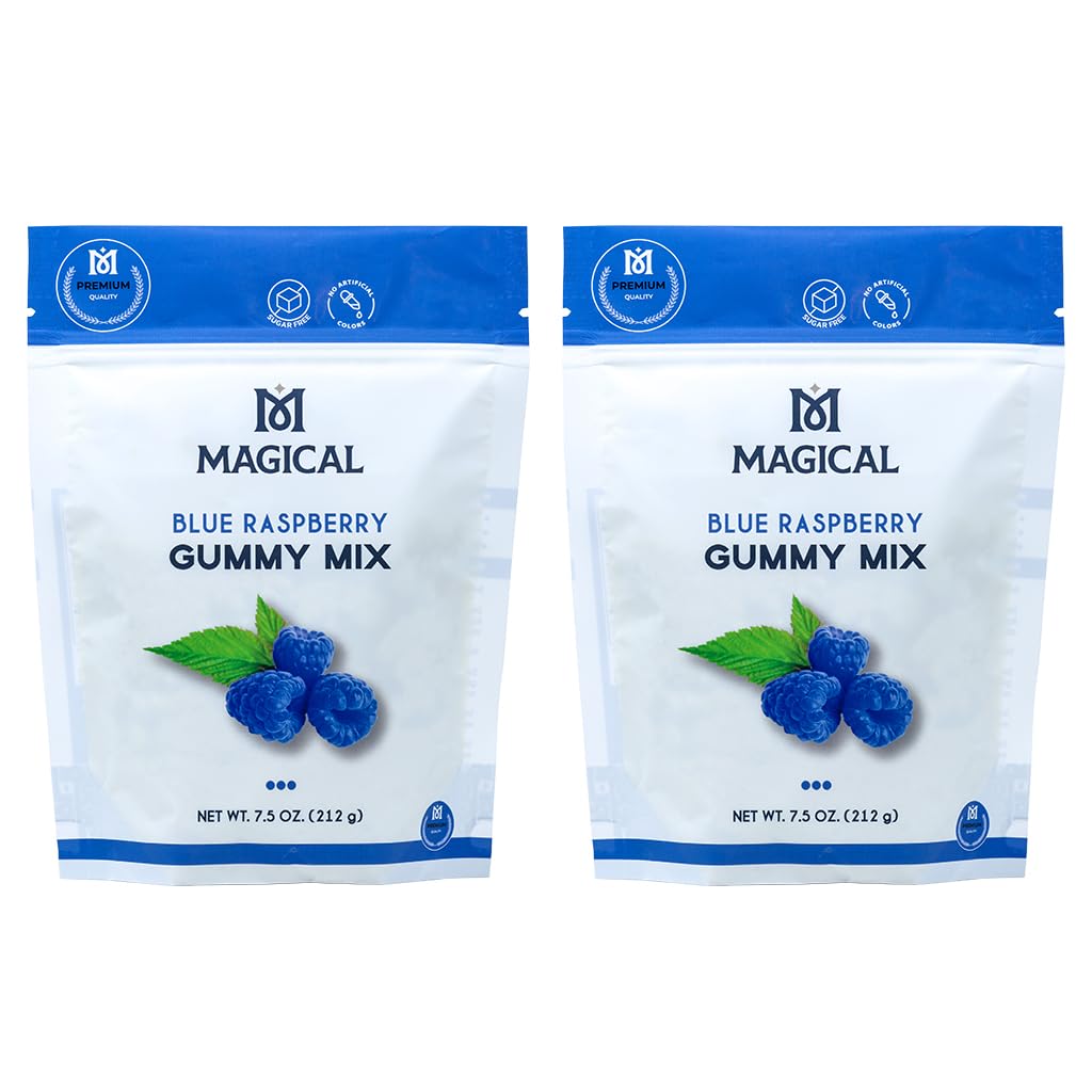Magical Butter Premium Blue Raspberry Gummy Mix 2-Pack - Organic Sugar-Free Gelatin Powder | 2x 7.5 oz, Makes ~60 Gummies