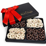 Father's Day Chocolate Covered Yogurt Peppermint Pretzel Gift Basket - Gourmet Pretzels Gift Box - Food Gift Basket - Chocolate Food Treat Gifts