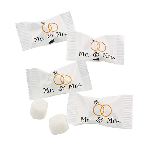 Fun Express Mr. & Mrs. Wedding Buttermints - 108 Individually Wrapped White Butter Mints for Wedding Favors, Bridal Shower & Reception Tables |