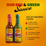 El Yucateco Habanero Hot Sauce Variety Pack, Green and Red Chile Habanero Salsa Picante