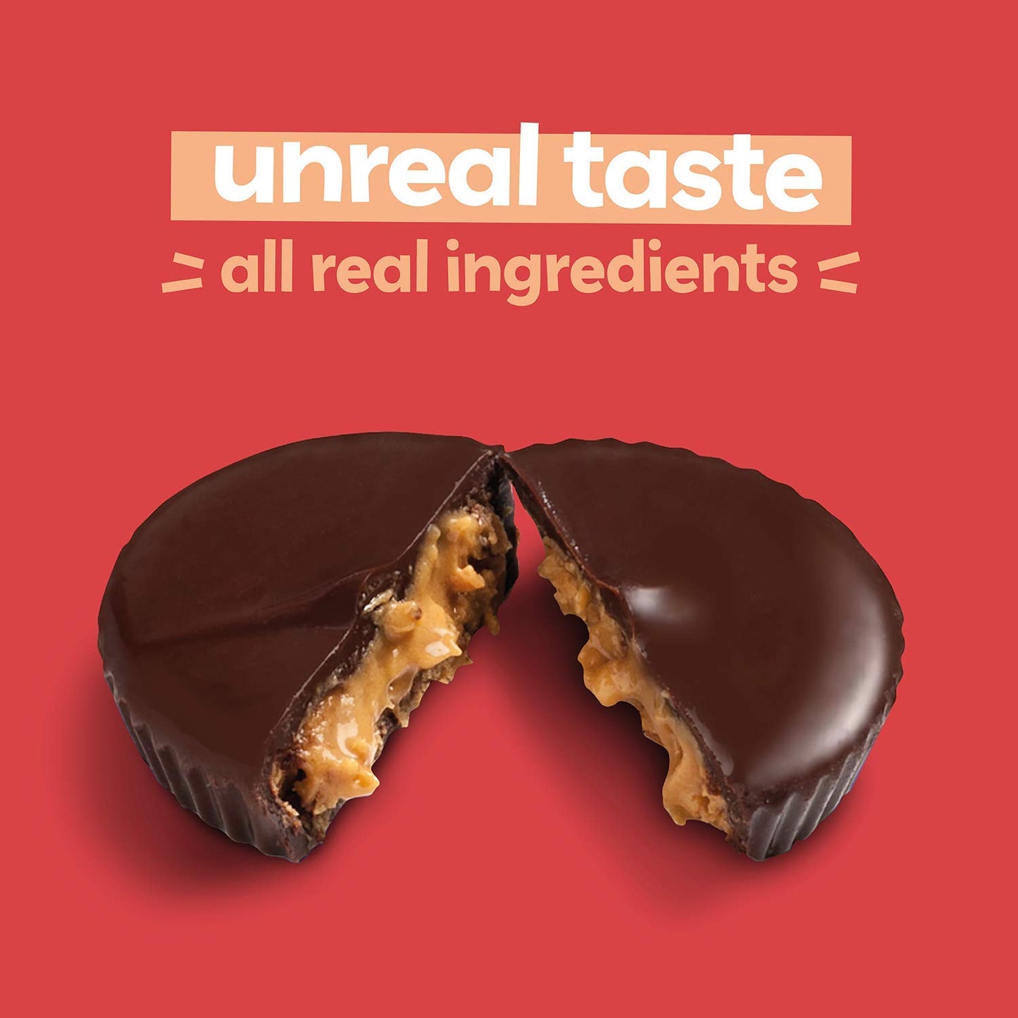 UNREAL Dark Chocolate Peanut Butter Cups| 5g Sugar | Certified Vegan, Gluten Free, Fair Trade, Non-GMO | No Sugar Alcohols or Soy | 13.75 oz Bag