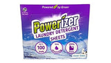 Powerizer Laundry Detergent Sheets - Up to 100 Loads |Eco-Friendly, Biodegradable, Plant-Based, Concentrated, No Plastic Jugs