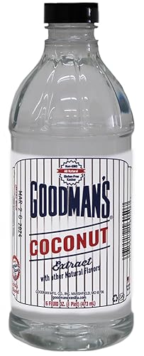 Goodman's Coconut Extract - Gluten-Free, Non-GMO, Kosher - Enhance Your Recipes with Tropical Coconut! Ideal for Whipped Toppings, Puddings, Cakes