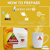 Original Taste Black Tea Rabea Bags Teas (100 Tea Bag) Kenyan Indian Pure Traditional Arabian Saudi Arabia Strong Rich Pure Oriental Natural Taste
