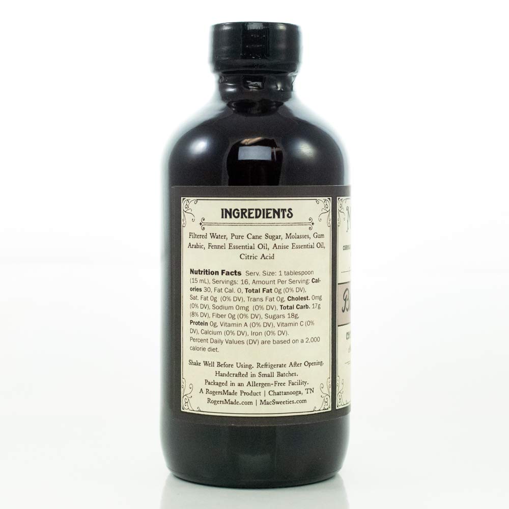 MacSweeties Cocktail Syrups & Bitters - Black Licorice Cocktail & Soda Syrup Flavor - Premium Cocktail Mix For a Sazerac - Simple Syrup for Cocktails