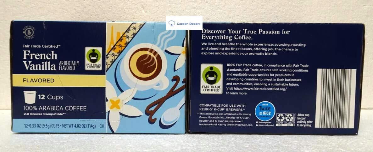 Barissimo French Vanilla Coffee Single Serve 12 Cups Box Fair Trade Certified (Pack of Two)