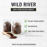 WILD RIVER BLACK GARLIC - 100% PURE Granulated Black Garlic Powder - Naturally Aged Gilroy California Garlic - Gourmet Seasoning & Umami Booster