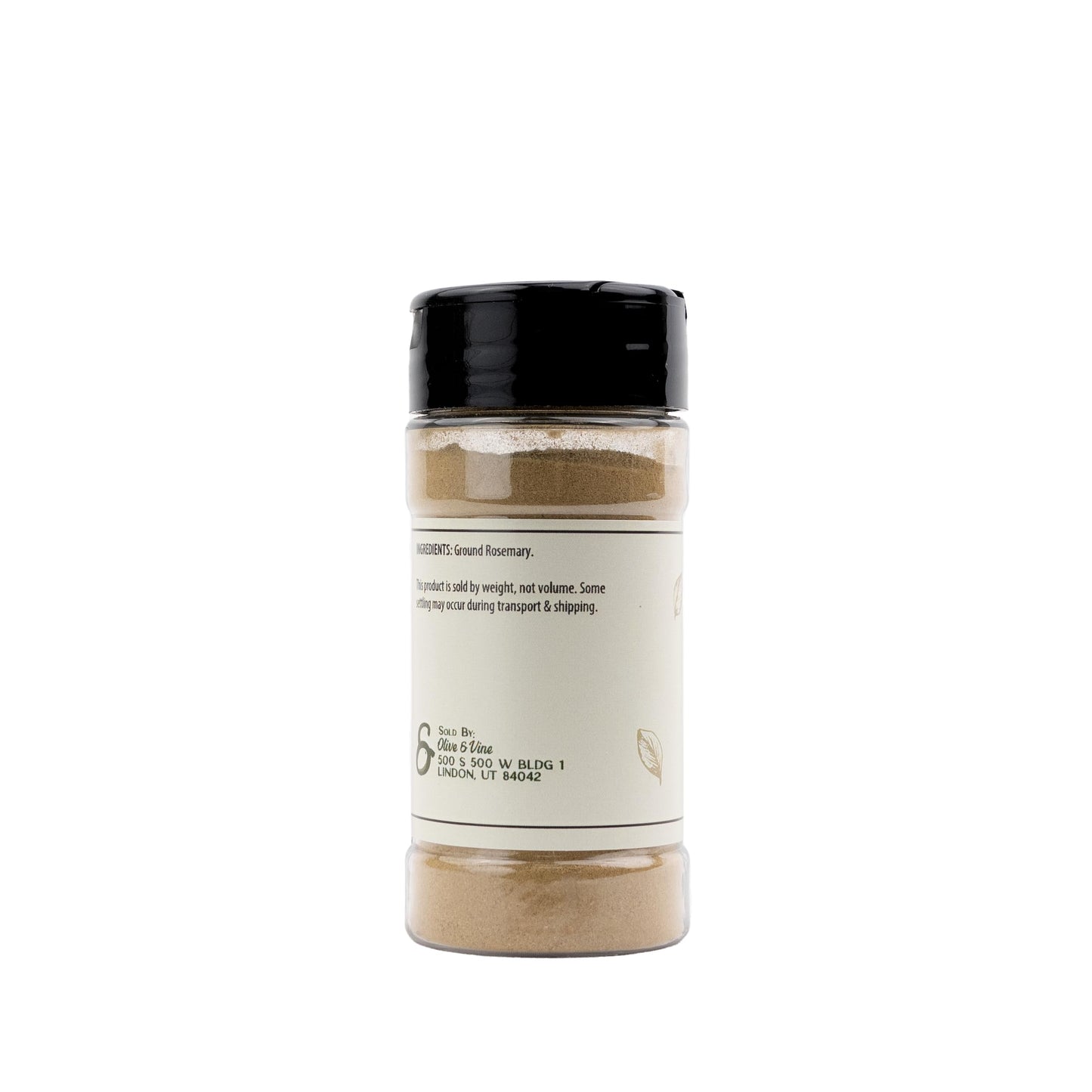 Olive & Vine Ground Rosemary, Earthy & Piney Flavor, Seasoning for Roasts, Soups, and Stews, With Rich Tradition, Authentic Taste, For Global Recipes