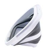 SAMMART 2 pcs. Camping Set : Collapsible Bucket + Portable Dishpan with Draining Plug (Grey, 5L Bucket+10L Dishpan)