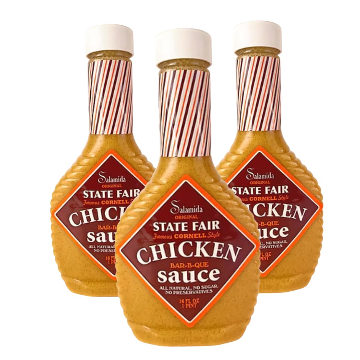 The Rob Salamida Company Original New York State Fair Famous Cornell Style Chicken BBQ Marinade, 16 oz (3-Pack) | All-Natural, Gluten-Free, Tangy