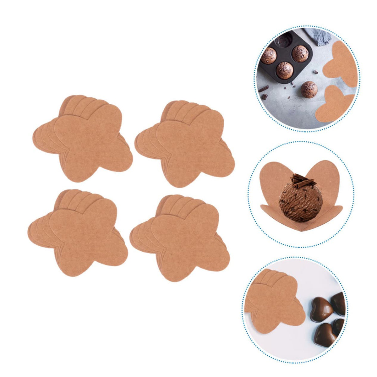 Hoement 50pcs Chocolate Truffle Wrapping Trays Cardboard Compartment Liners for Lightweight Paper Design for Special Occasions and Parties