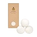 SuperBee Wool Dryer Balls - 100% New Zealand Wool, Natural Fabric Softener for Laundry - Eco Friendly Reusable Fragrance Free