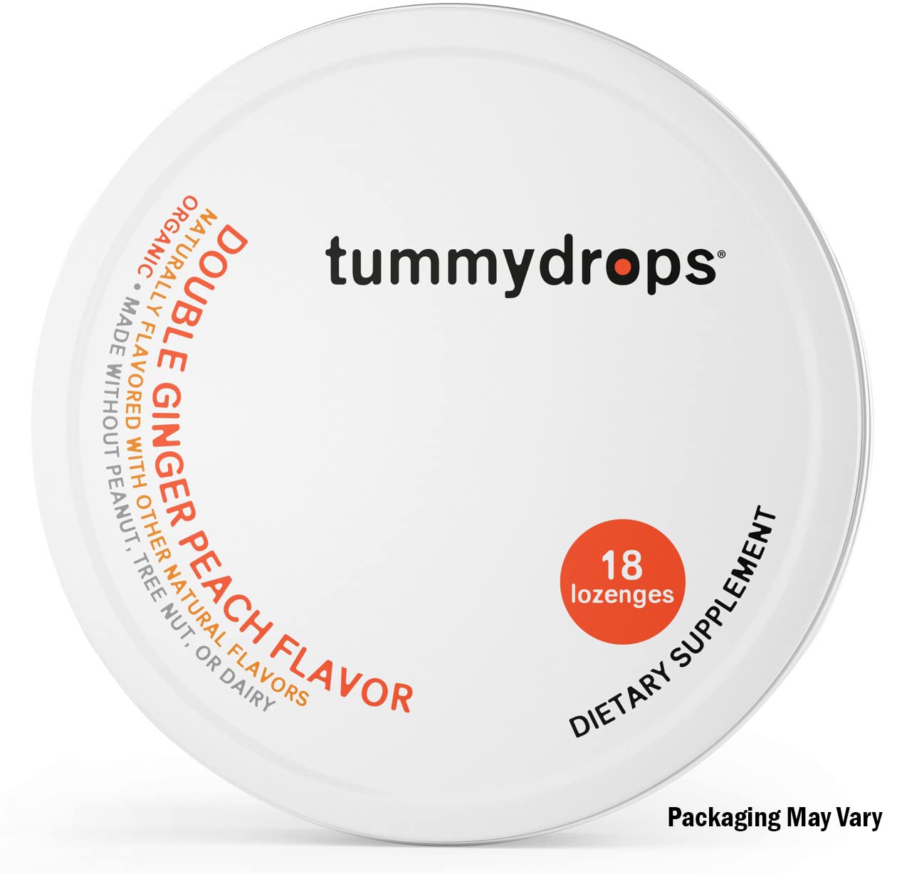 Tummydrops Organic Ginger Goodness Pack (1 tin each Spicy Ginger, Sweet Ginger Pear, & Double Ginger Peach). Gluten Free & Vegan. 54 Individually