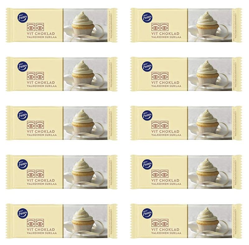 Fazer White Baking Chocolate 10 bars of 100g