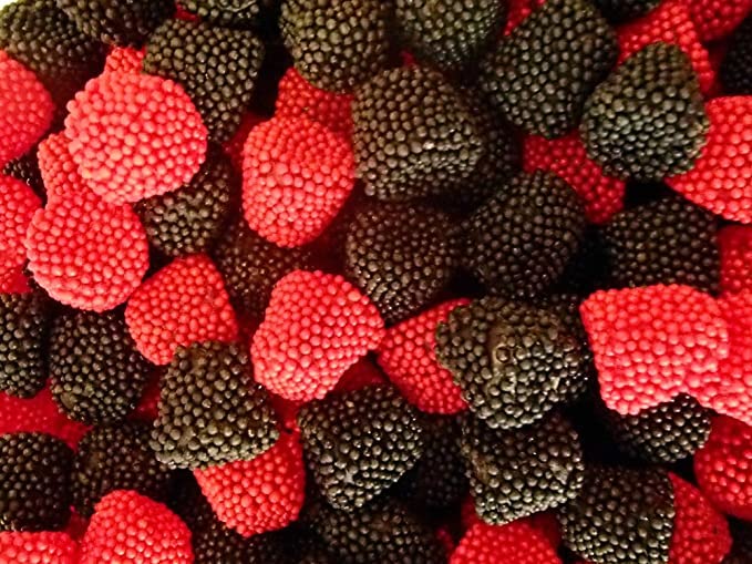 Raspberry and Blackberry Black & Red gummy candy -1-lb Bag by Nuts n More
