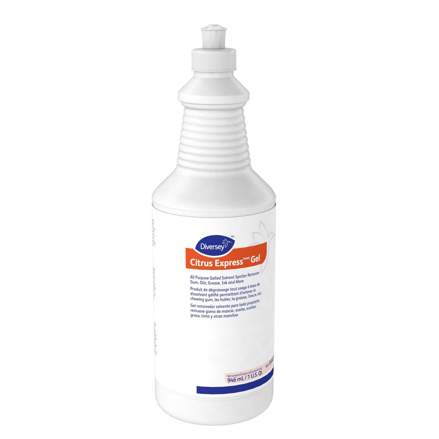 Diversey 95002523 Citrus Express Gel, All Purpose Gel Solvent Spotter Removes Gum, Oils, Ink, Grease from Carpet & Hard Surfaces, Citrus Scent