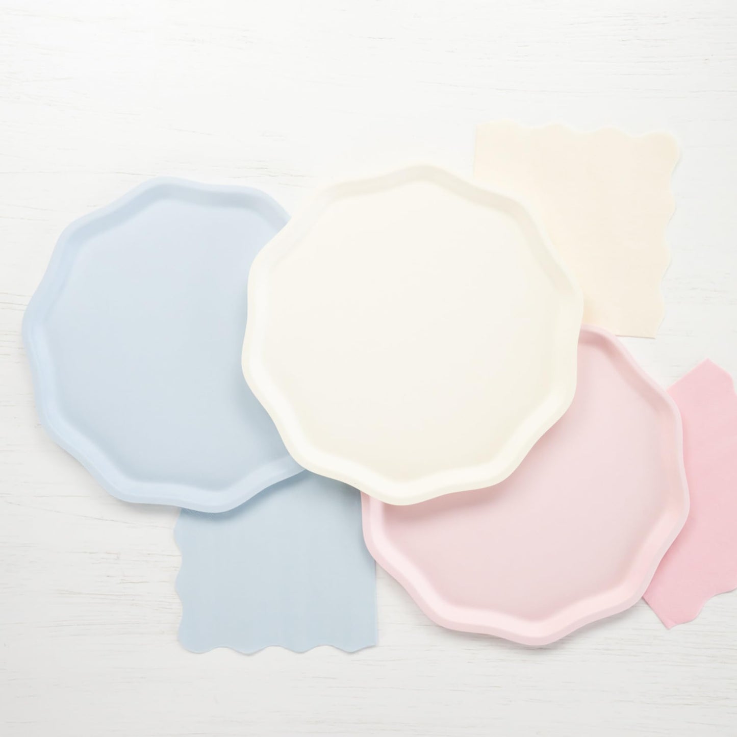 Bonjour Fte French Crme Compostable Dinner Plates | Sturdy Disposable Plates for Baby & Bridal Showers | Premium 10.5" Large Size, Pack of 8 |