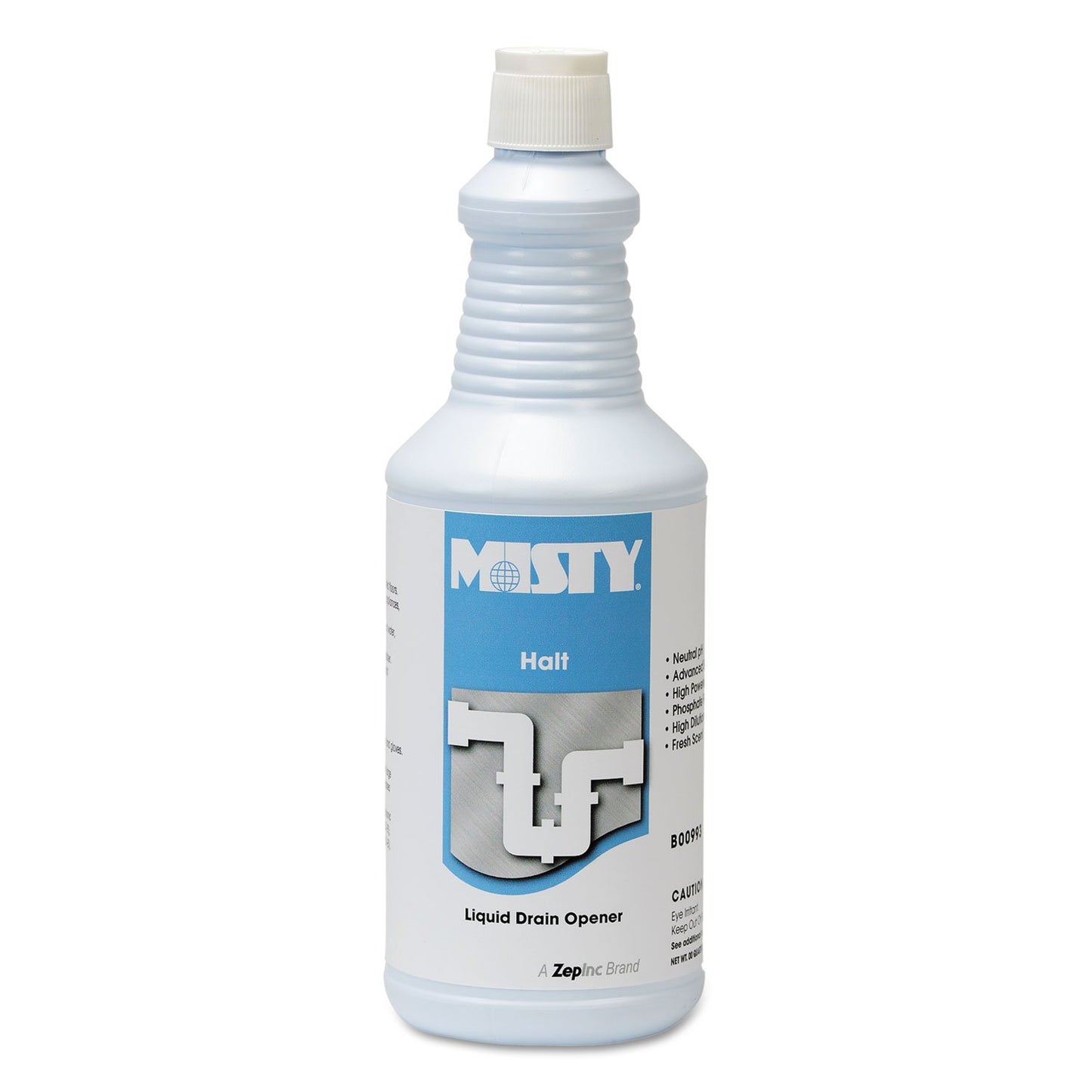 Halt Liquid Drain Opener, 32oz Bottle, 12/Carton