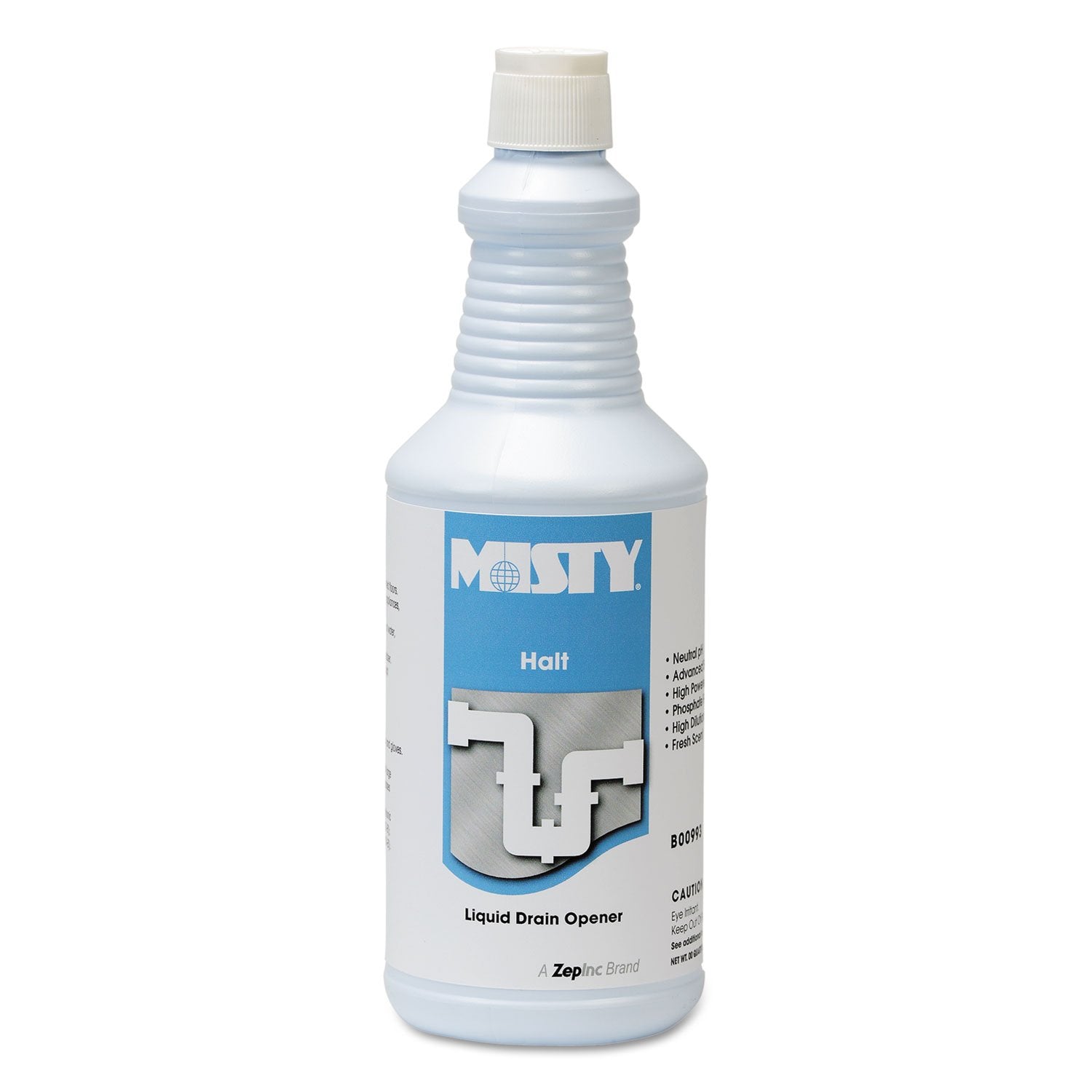 Halt Liquid Drain Opener, 32oz Bottle, 12/Carton