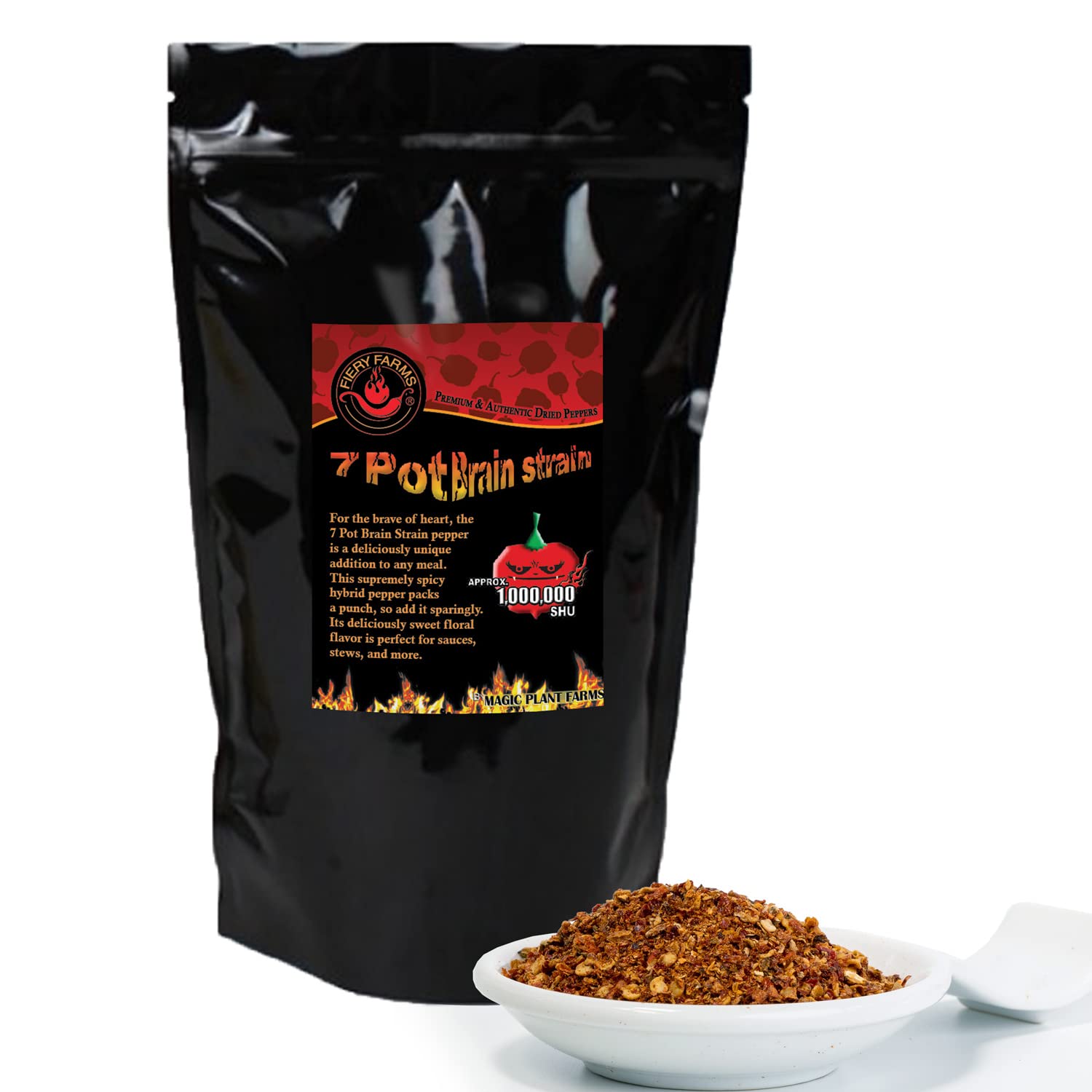 Red 7 Pot Brain Strain Pepper Powder by Magic Plant, 1 Kg Bulk - 1M-1.9M SHU | Intense Fruity Sweet Superhot Heat | Fine Ground Caribbean Chili