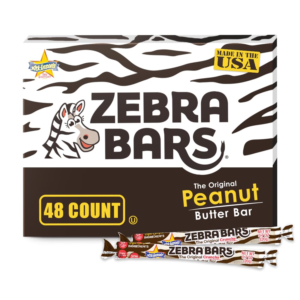 Atkinson's Peanut Butter Bars Crunchy Crispy Fun Size Candy 0.37oz 48ct