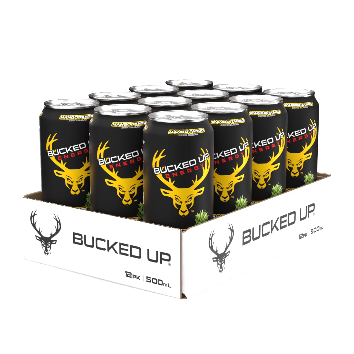 Bucked Up Energy Zero Sugar | 300mg Caffeine Energy Drink with AlphaSize TeaCrine Dynamine and Huperzine A | Zero Sugar Performance Beverage, 12 Pack