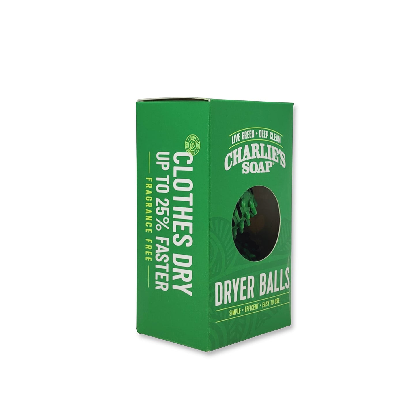 Charlie's Soap Eco-Friendly Dryer Balls 2 Pack - Reusable, Durable, Unscented Alternative to Dryer Sheets, Wool Balls, or Scent Beads