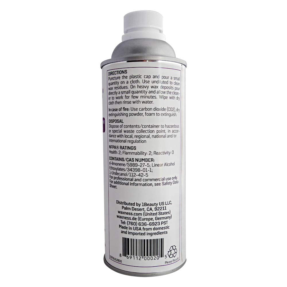 Wax Necessities Waxness Natural Concentrated Citrus Depilatory Wax Cleaner 95 Percent D Limonene 16 Ounces
