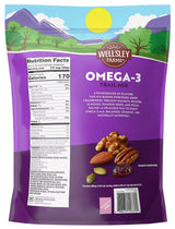 Wellsley Farms Omega 3 Deluxe Mix -Cranberries, Walnuts, Almonds, Pumpkin Seeds, Pecans. Healthy Heart Trail Mix, Power Up, Gluten Free, Cholesterol