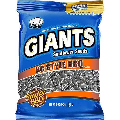 Giants KC Style Barbeque Sunflower Seed Snacks, 5 Ounce -- 12 per case.