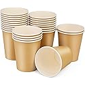 BALDCC 25 Pack 8 oz Disposable Paper Cups, Disposable Coffee Cups, Hot/Cold Beverage Drinking Cup for Offices, Home Kitchens, Coffee Shops?Khaki?