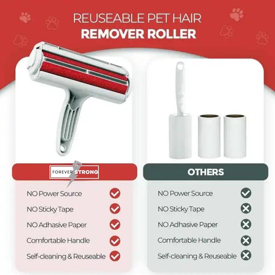 Pet Hair Remover and Reusable Lint Roller - Cat and Dog Hair Remover for Furniture, Couch, Carpet, Clothing and Bedding - Portable, Multi-Surface Fur