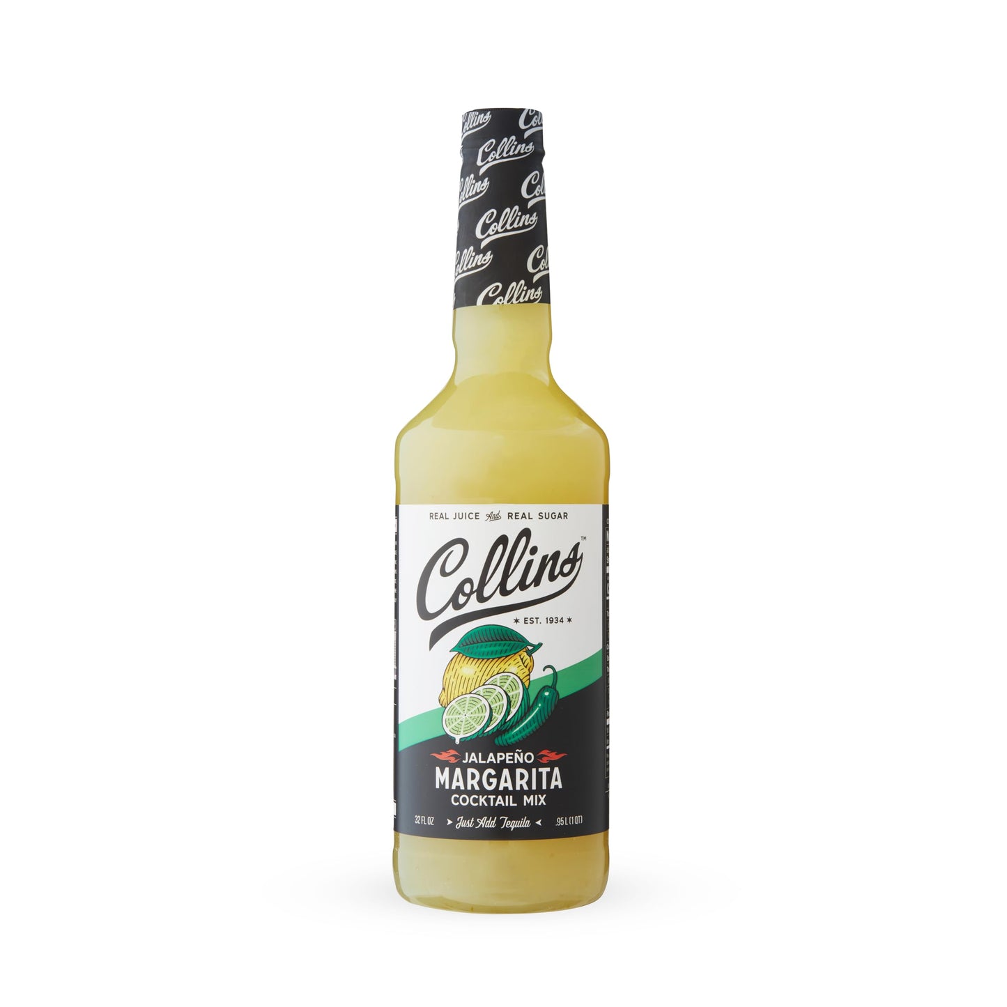 Collins Jalapeno Margarita Mix | Made With Real Jalapeno Puree and Lime, Lemon, and Orange Juice With Natural Flavors, Cocktail Recipe Ingredient