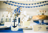 24 Pcs Nautical Theme Glitter Cupcake Picks Cupcake Toppers Food Fruit Picks for Decoration Party Favors