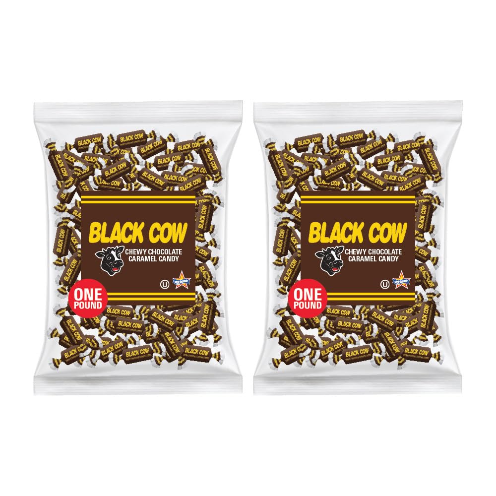 Atkinson's Black Cow - Chewy Chocolate Caramel Candy - Made with Real Chocolate - Gluten Free, Kosher - Bite Size Candy - 2lb. Bag